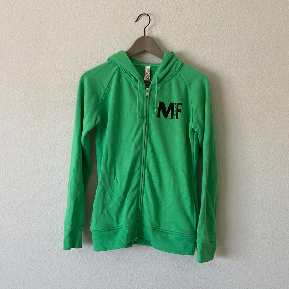 Rodeo crowns hoodie long sleeves green casual music lightweight streetwe…